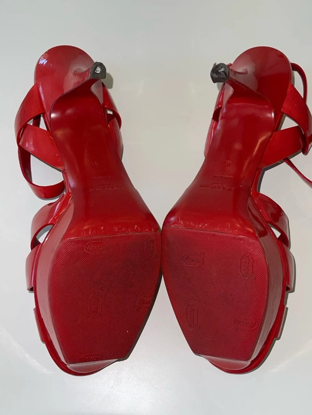 Saint Laurent (YSL) Tribute Sandal Heels – Red Patent – Size 41 - Picture 9 of 9